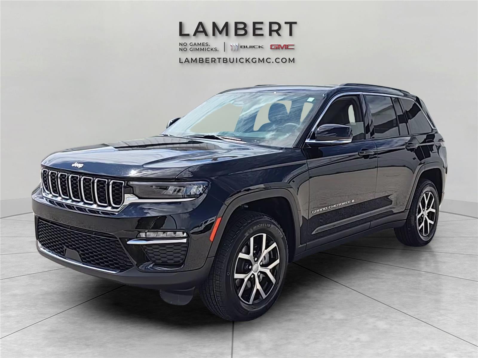 2025 Jeep Grand Cherokee Limited in Black Crystal — front three-quarter view