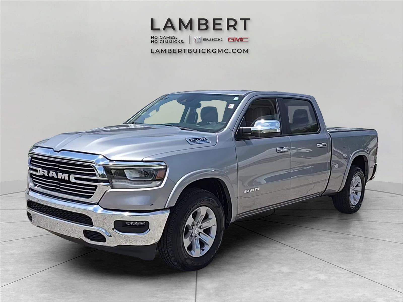 2022 RAM 1500 Laramie in Silver — front three-quarter view