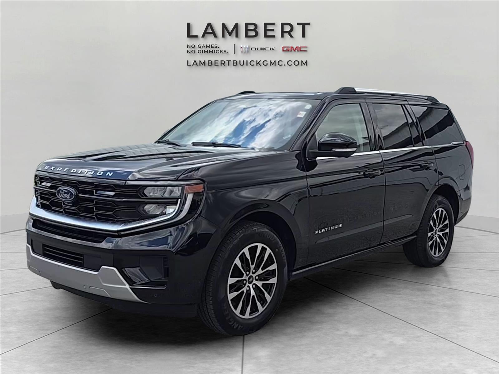 2025 Ford Expedition Platinum in Black — front three-quarter view