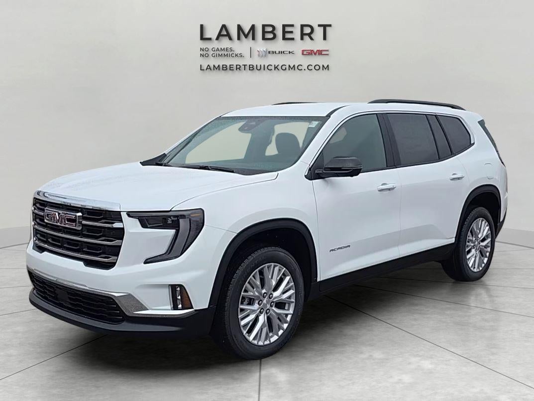 2026 GMC Acadia Elevation in Summit White — front three-quarter view