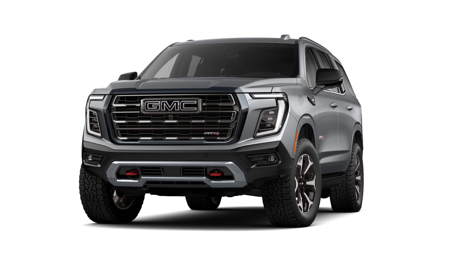 2026 GMC Yukon AT4 Ultimate in Sterling Metallic — front three-quarter view