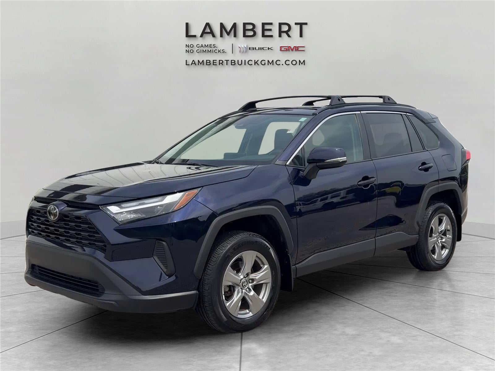 2024 Toyota RAV4 XLE in Blue — front three-quarter view