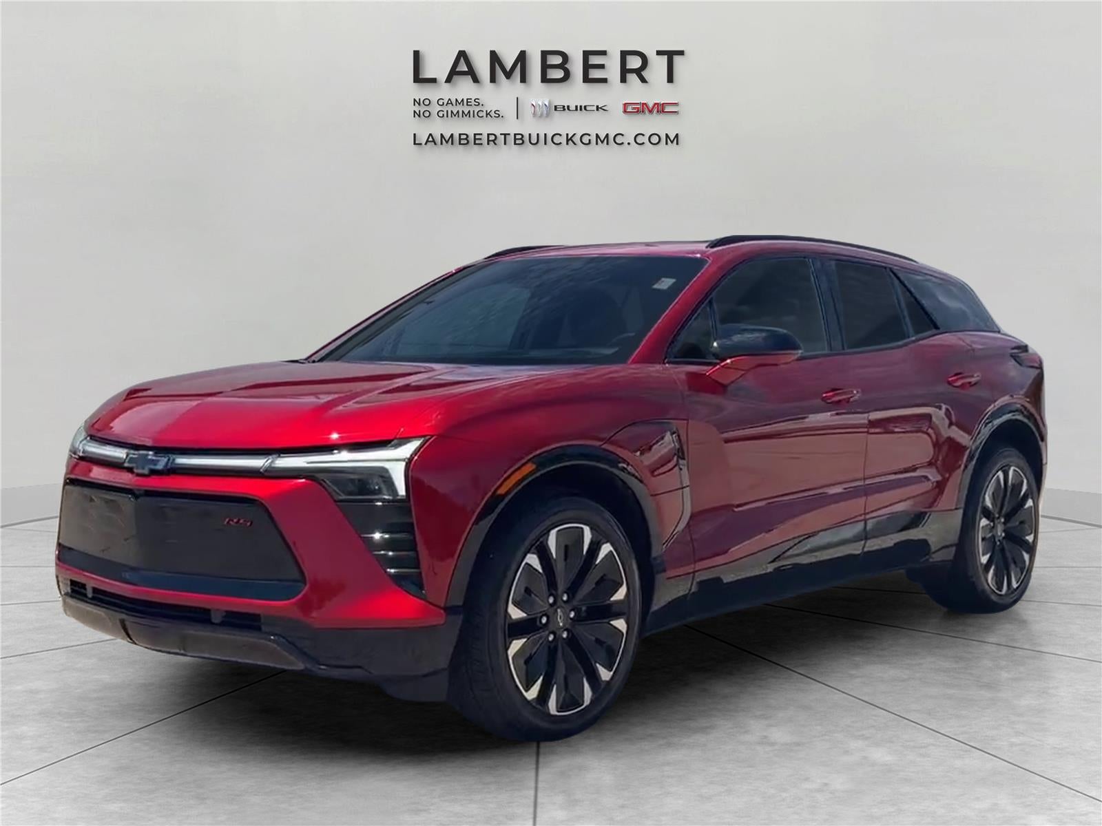 2025 Chevrolet Blazer EV RS in Radiant Red Tintcoat — front three-quarter view