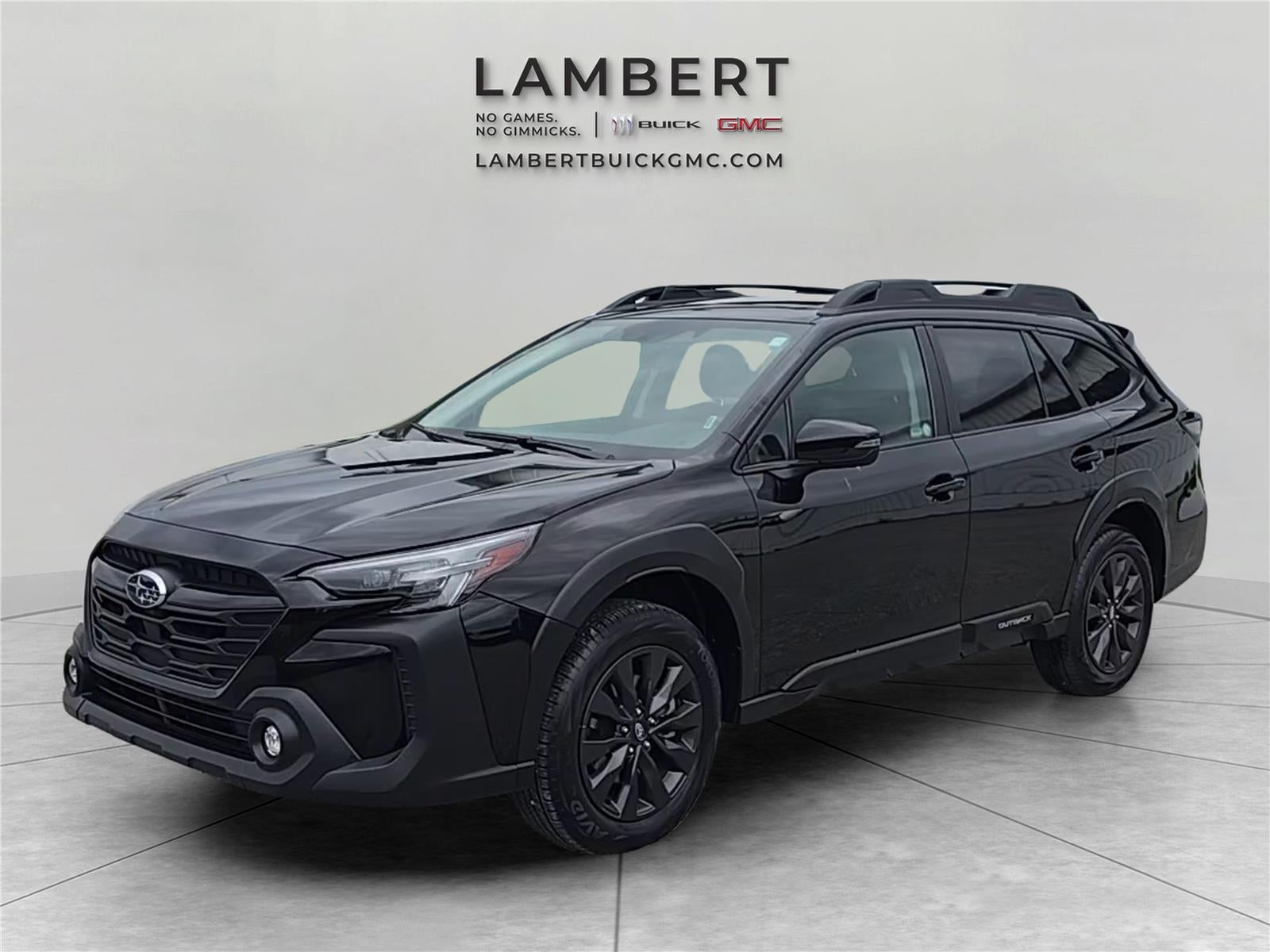 2025 Subaru Outback Onyx Edition in Black — front three-quarter view