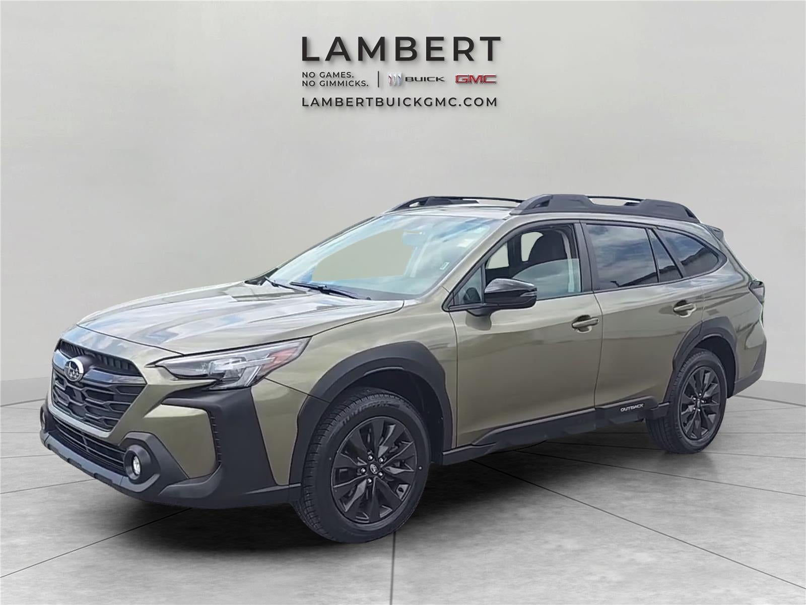 2025 Subaru Outback Onyx Edition in Autumn Green — front three-quarter view