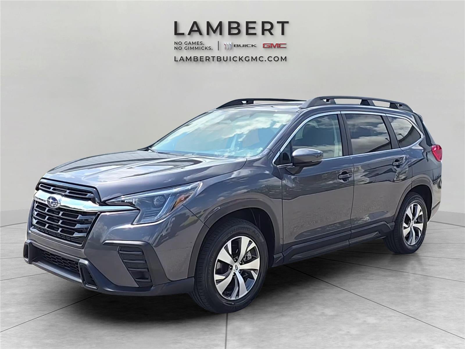 2025 Subaru Ascent Premium in Gray — front three-quarter view