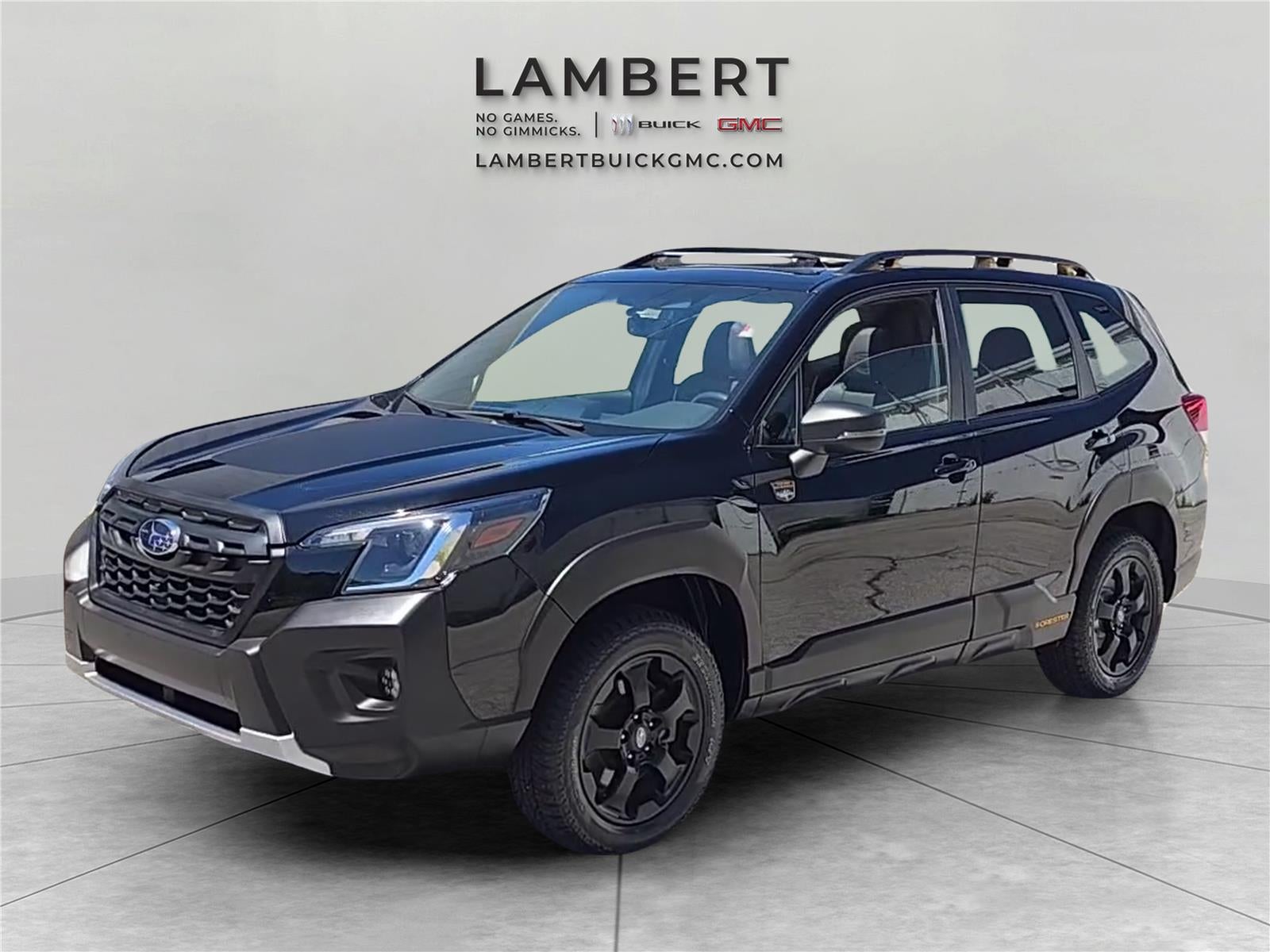2023 Subaru Forester Wilderness in Black — front three-quarter view