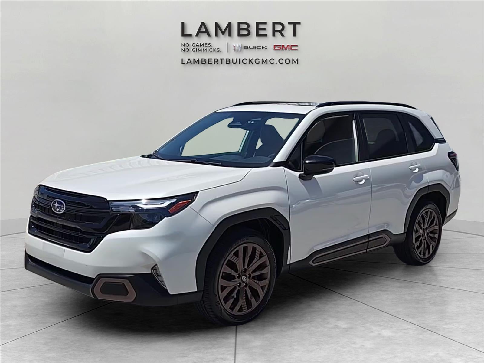 2025 Subaru Forester Sport in Crystal White P — front three-quarter view