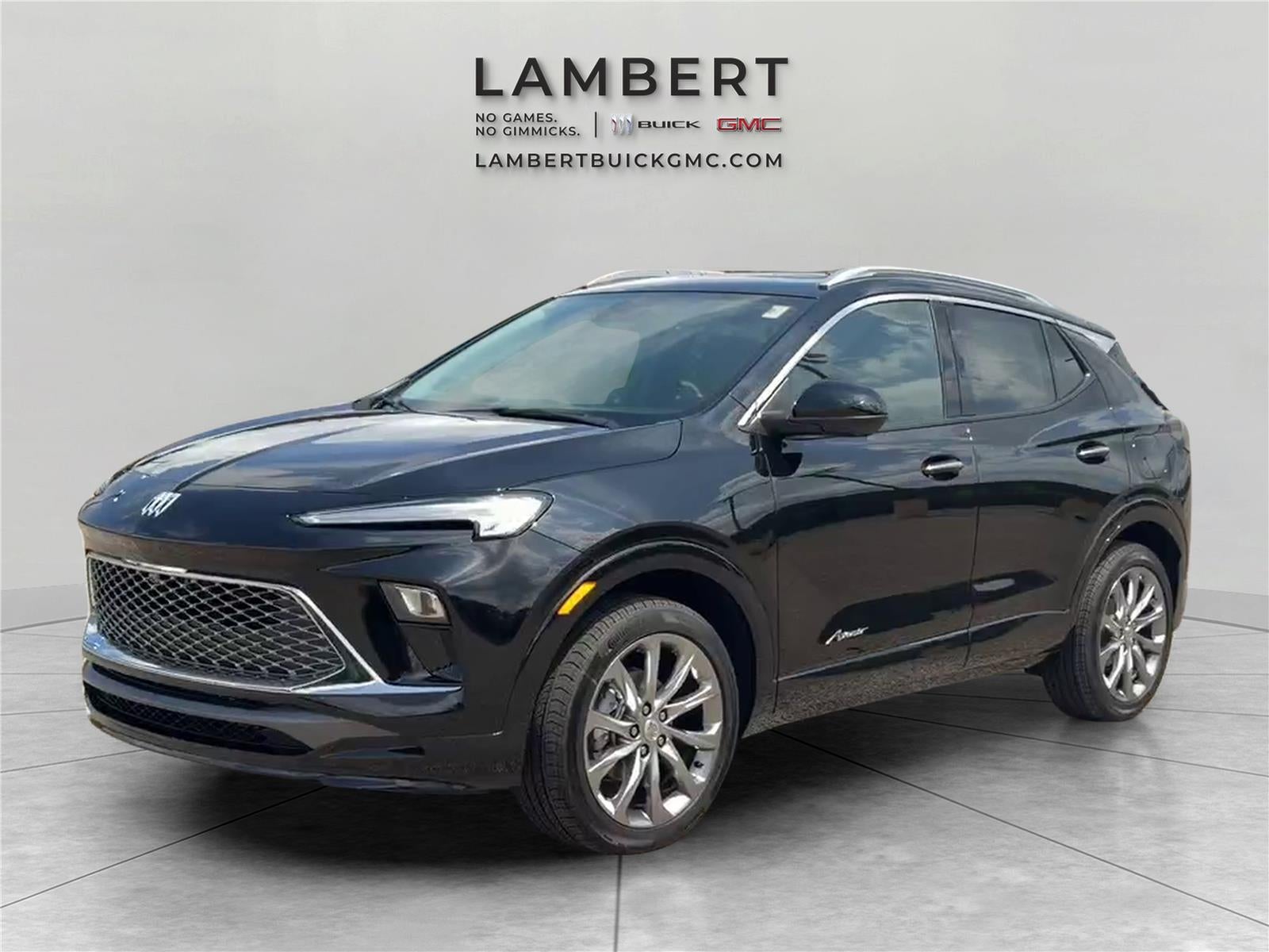 2026 Buick Encore GX Avenir in Ebony Twilight Metallic — front three-quarter view