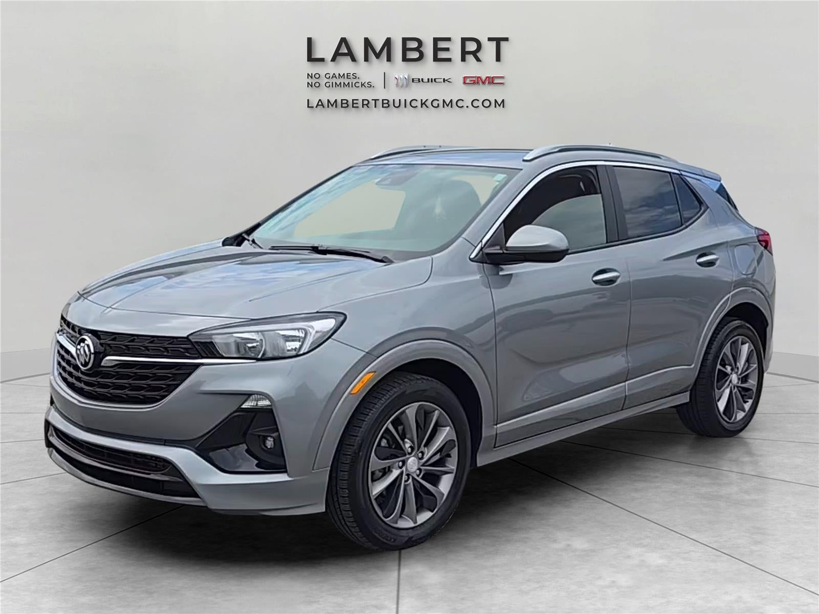 2023 Buick Encore GX Select in Moonstone Gray Metallic — front three-quarter view