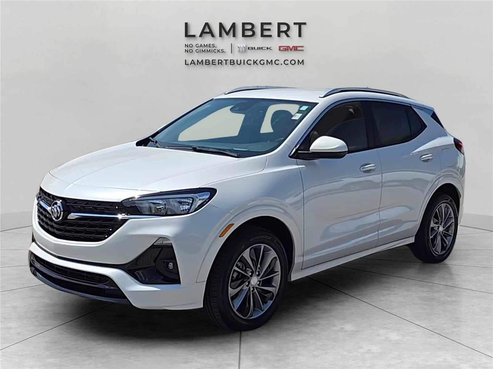 2023 Buick Encore GX Select in White Frost Tricoat — front three-quarter view