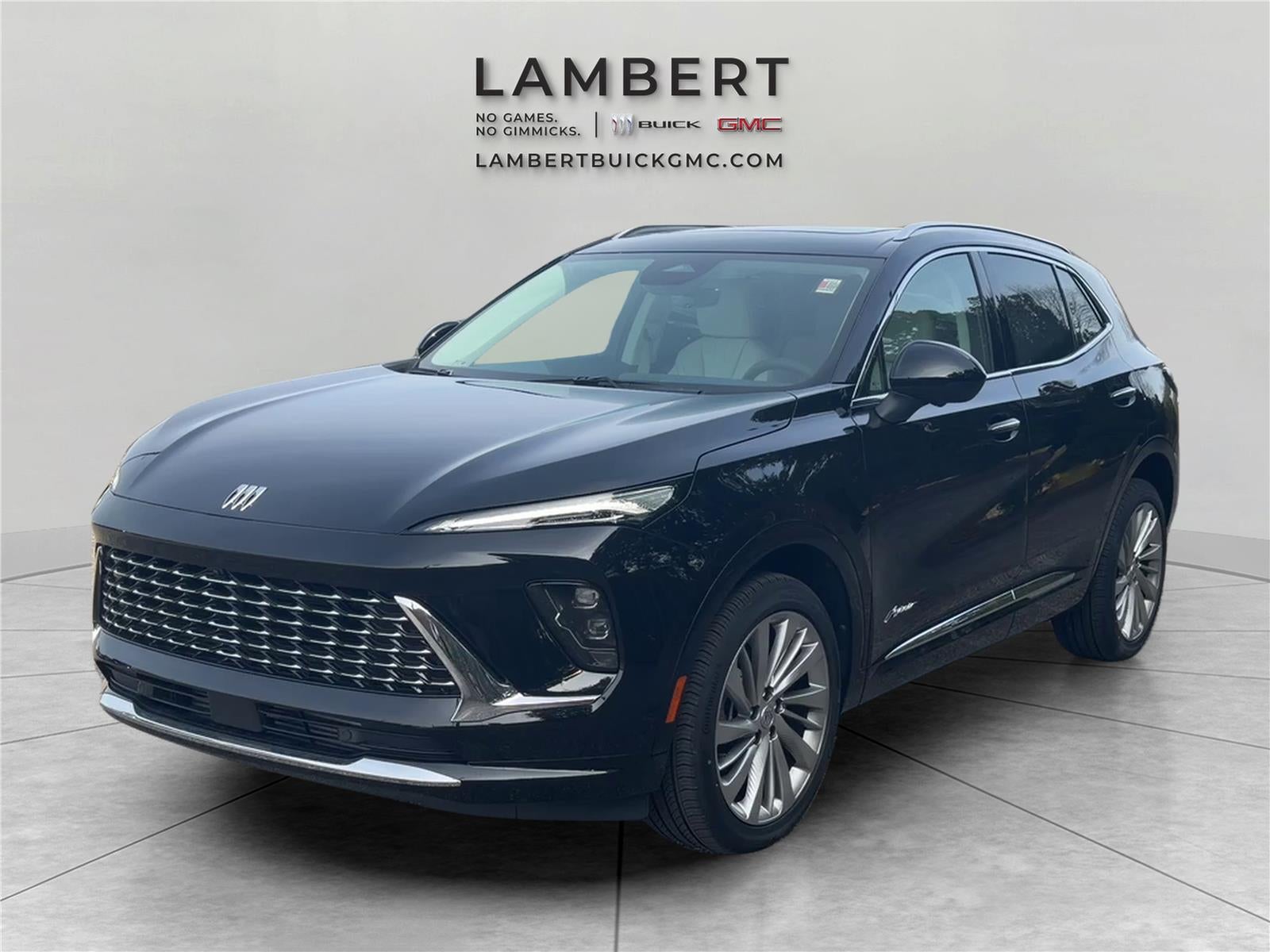 2026 Buick Envision Avenir in Ebony Twilight Metallic — front three-quarter view